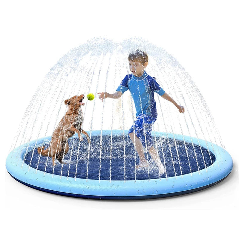 Interactive PVC Dog Water Play Mat - Reusable Splash Pad for Outdoor Summer Fun