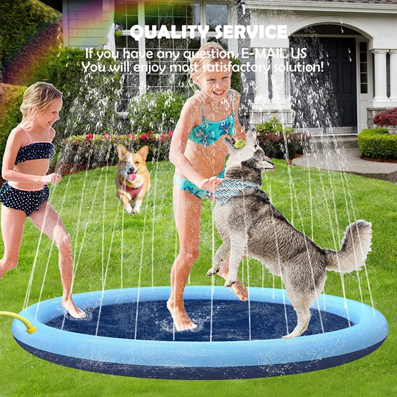 Interactive PVC Dog Water Play Mat - Reusable Splash Pad for Outdoor Summer Fun