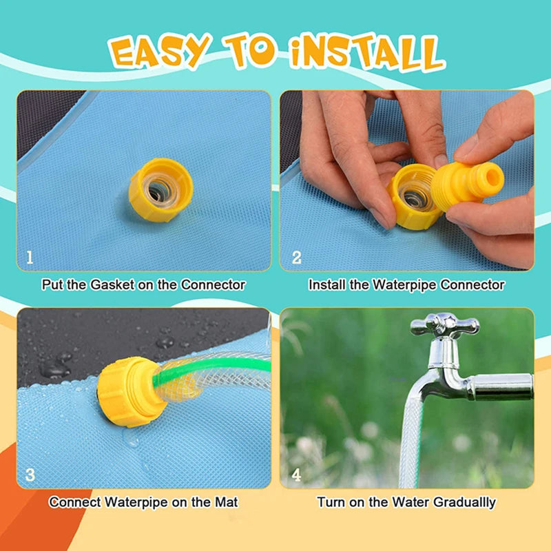 Interactive PVC Dog Water Play Mat - Reusable Splash Pad for Outdoor Summer Fun