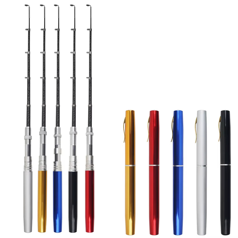 1M/1.6M Portable Pocket Telescopic Mini Pen Fishing Rod Pole Ice Fishing Rod Foldable Small Fishing Rod for Fishing Gear
