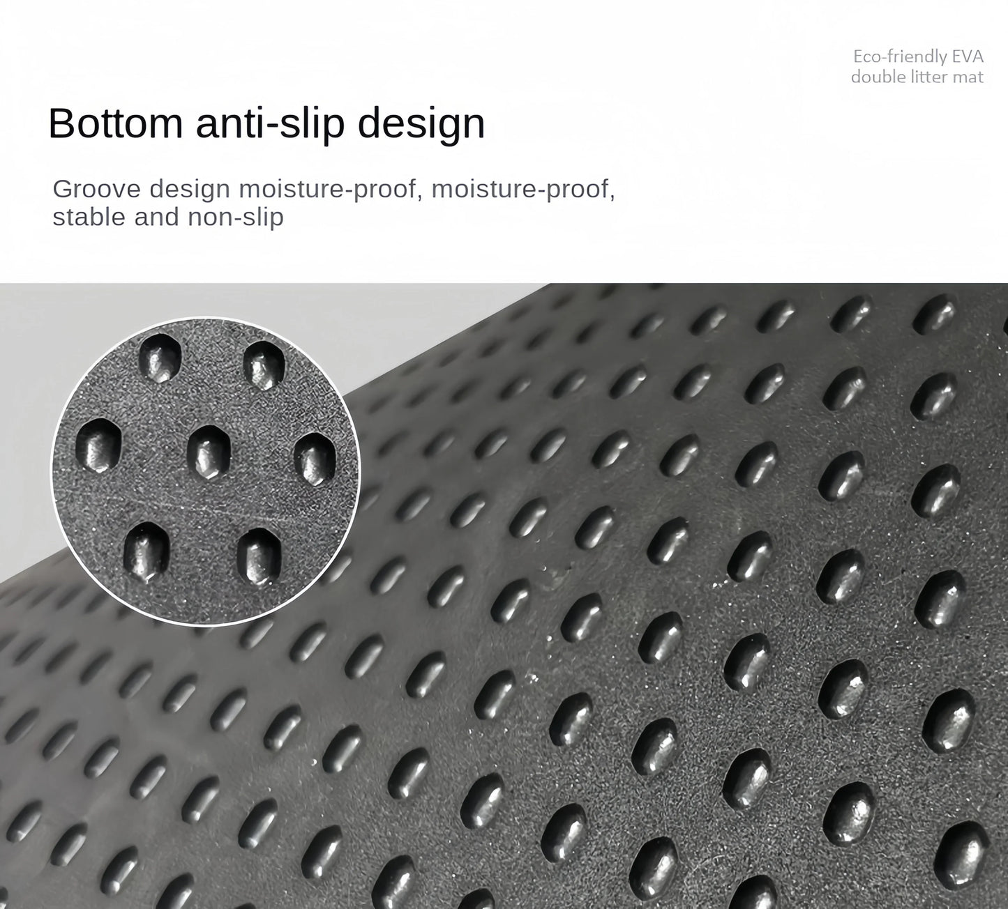 Large Cat Litter Mat - Double Layer Waterproof, Non-Slip, Washable Pet Litter Box Pad