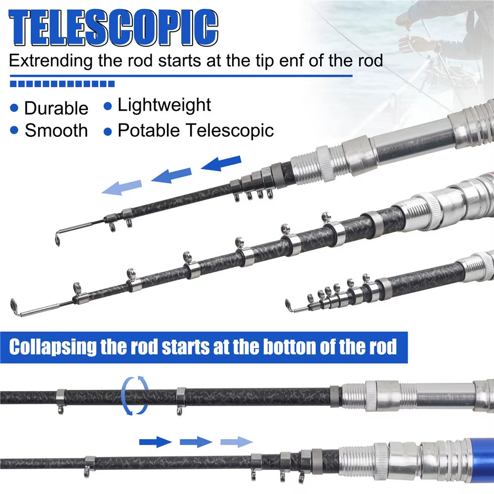 1M/1.6M Portable Pocket Telescopic Mini Pen Fishing Rod Pole Ice Fishing Rod Foldable Small Fishing Rod for Fishing Gear