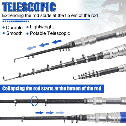 1M/1.6M Portable Pocket Telescopic Mini Pen Fishing Rod Pole Ice Fishing Rod Foldable Small Fishing Rod for Fishing Gear