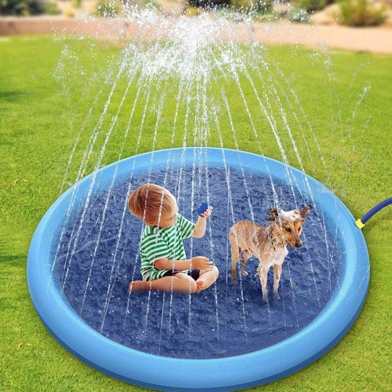 Interactive PVC Dog Water Play Mat - Reusable Splash Pad for Outdoor Summer Fun