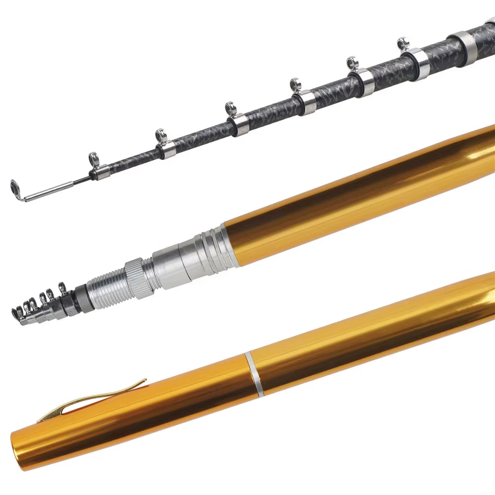 1M/1.6M Portable Pocket Telescopic Mini Pen Fishing Rod Pole Ice Fishing Rod Foldable Small Fishing Rod for Fishing Gear
